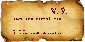Martiska Viktória névjegykártya